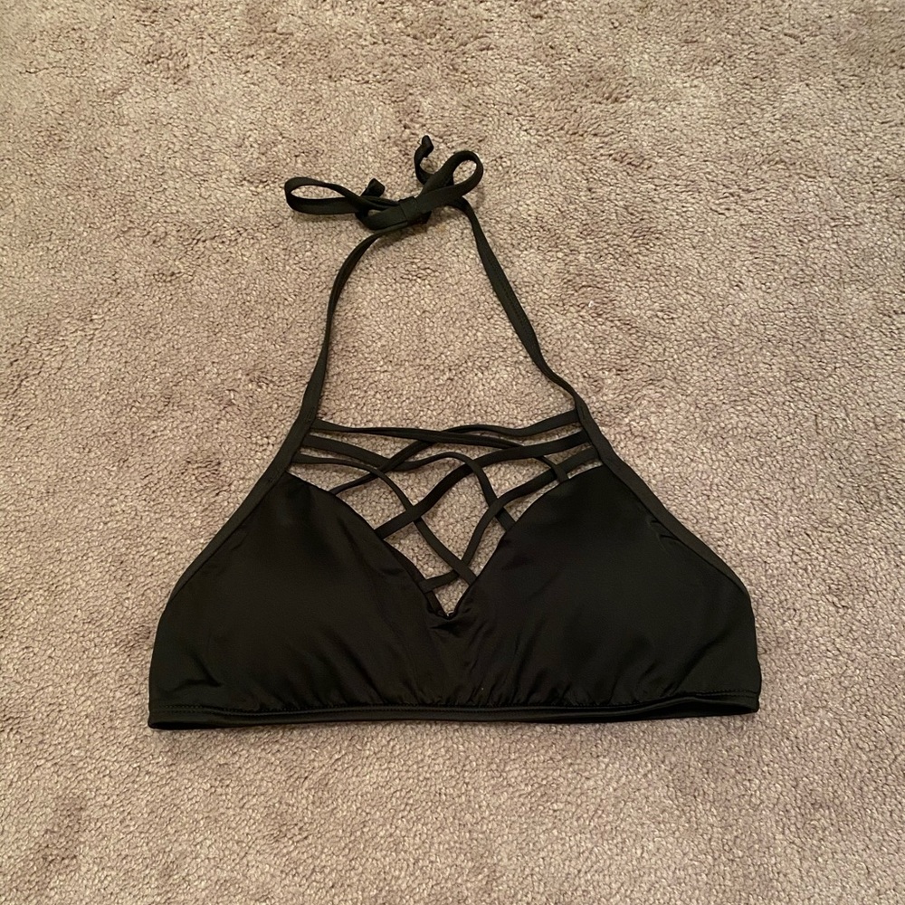 NWOT Dark Olive Green Bikini Top